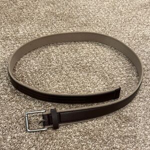 Men's Brown Leather-Trim Canvas Belt - Casual Classic